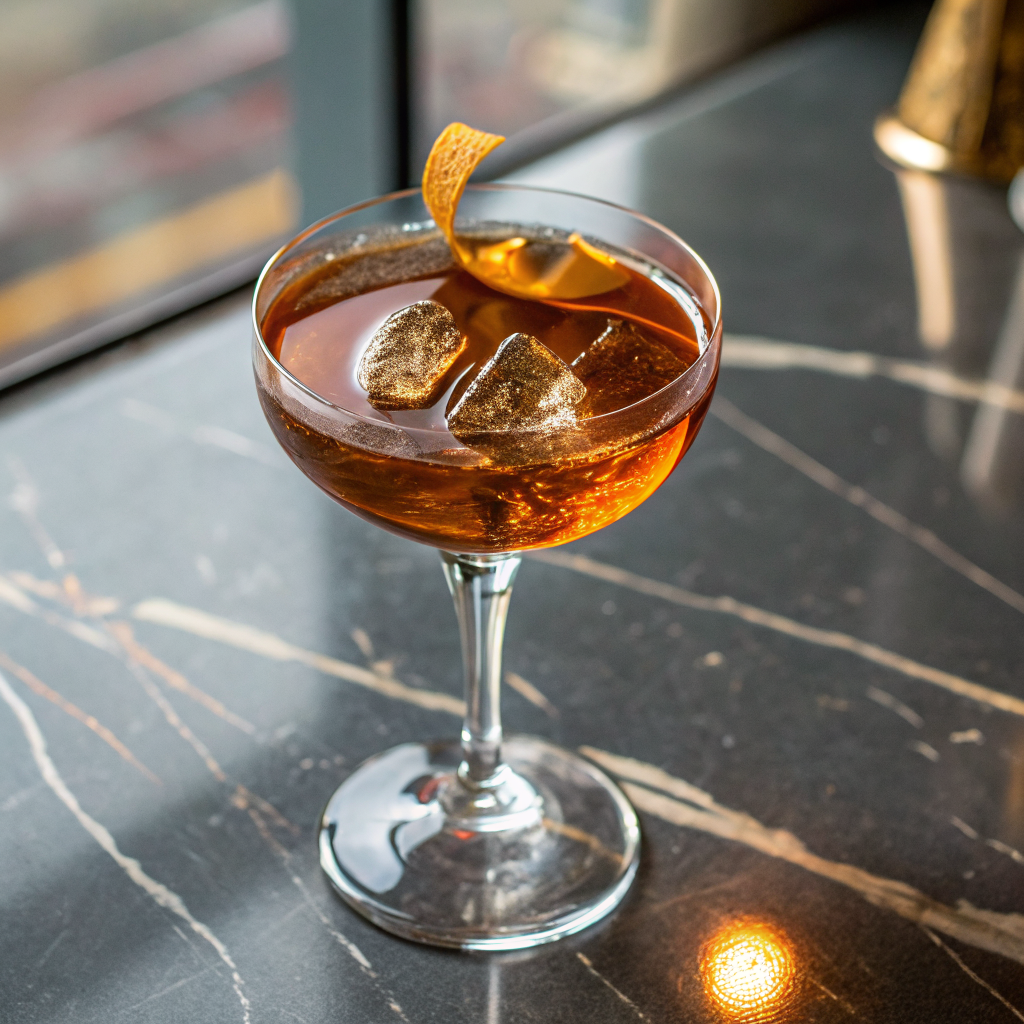 Sophisticated Negroni cocktail with an orange twist